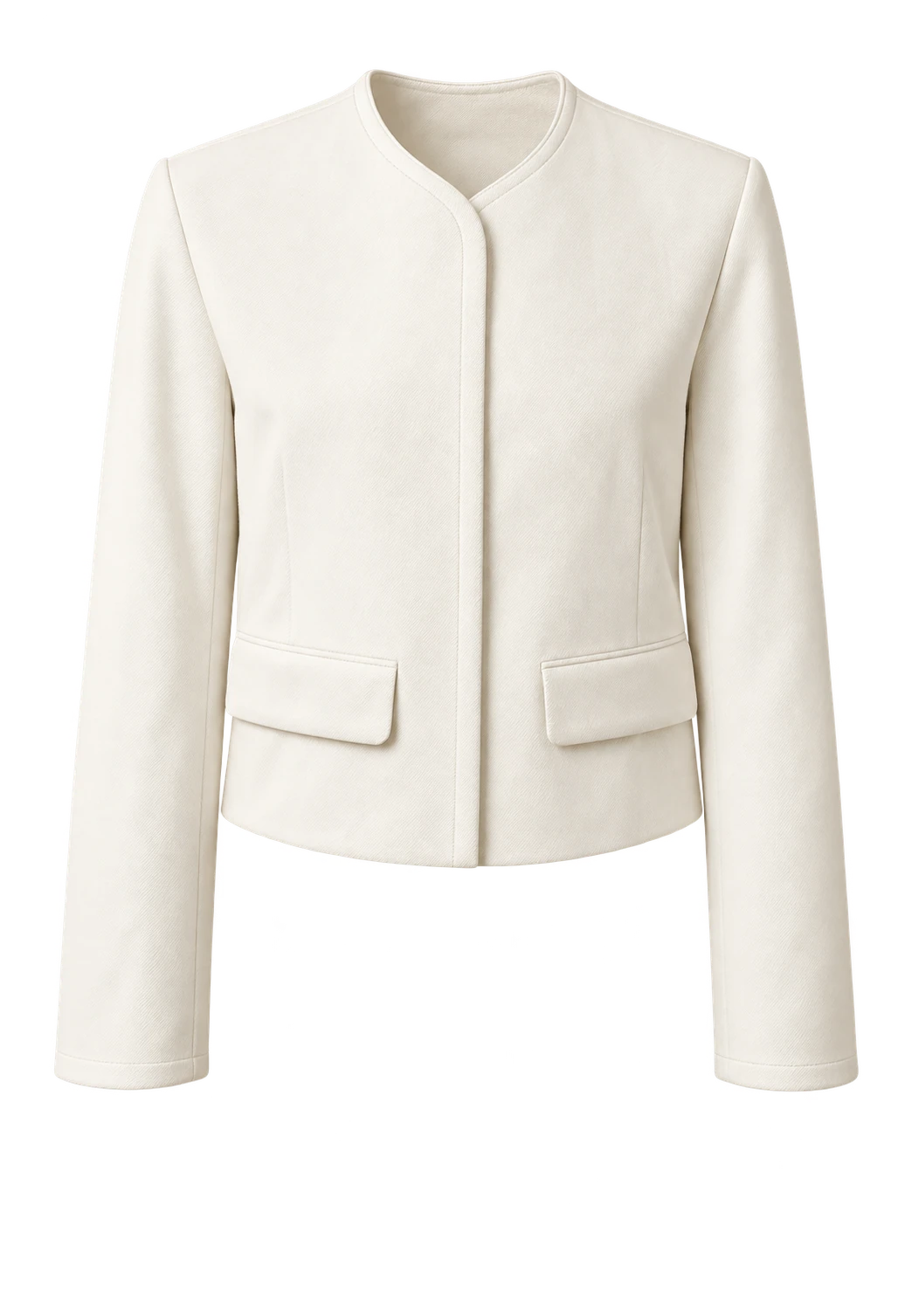 Collarless jacket